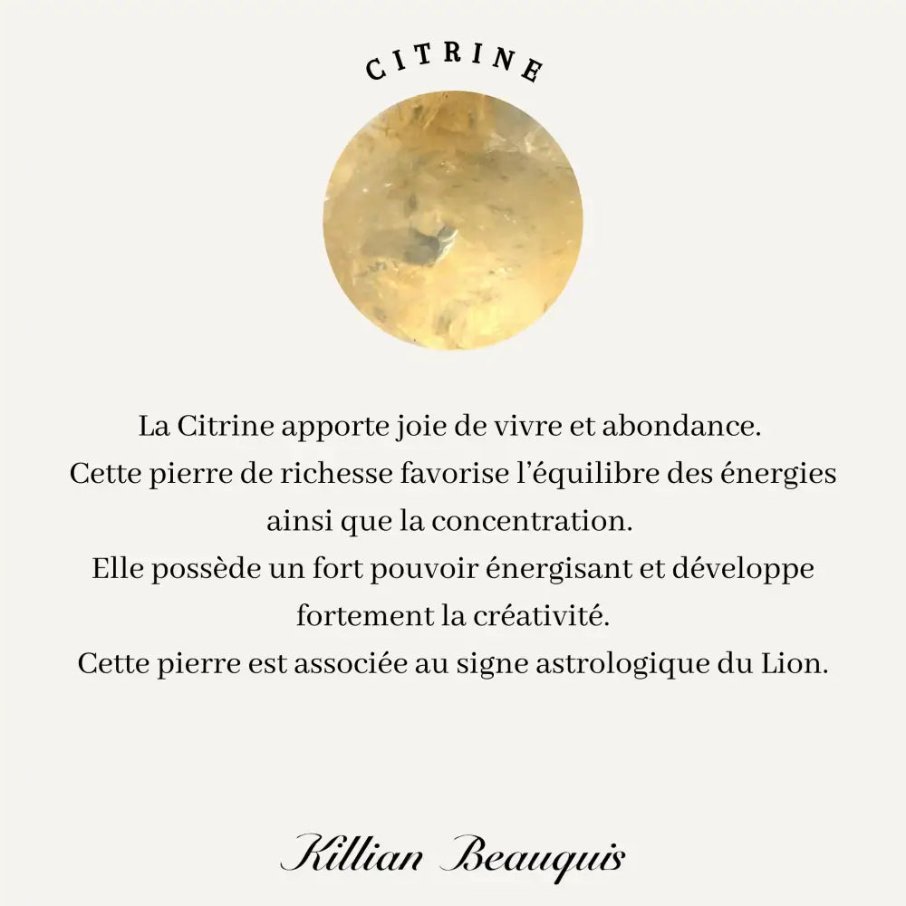 Bracelet Astrologie Plaqué Or / Lion - Citrine