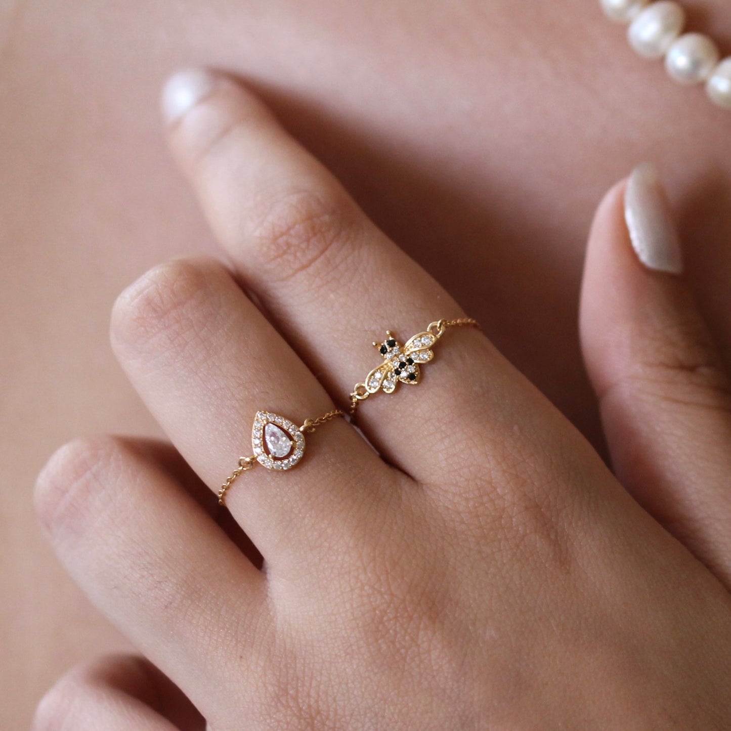 Pear Chain Ring