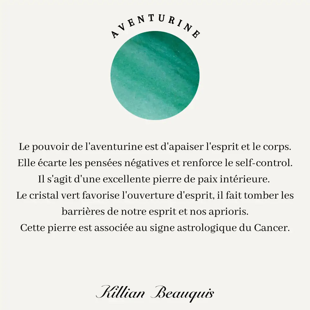 Bracelet Astrologie Plaqué Or / Cancer - Aventurine