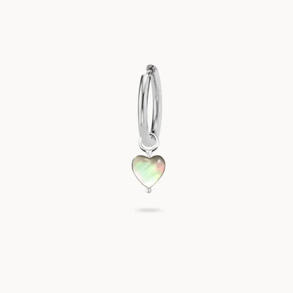 Charm Cur Nacre Acier Inoxydable Argent / Boucle Doreille