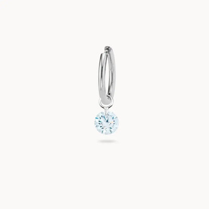 Charm Strass Acier Inoxydable Argent / Boucle Doreille