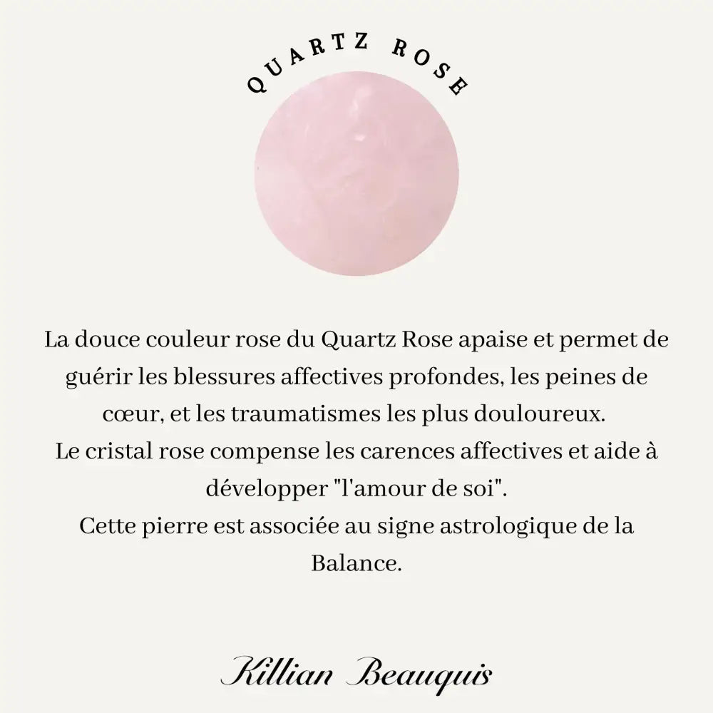 Collier Astrologie Plaqué Or / Balance - Quartz Rose