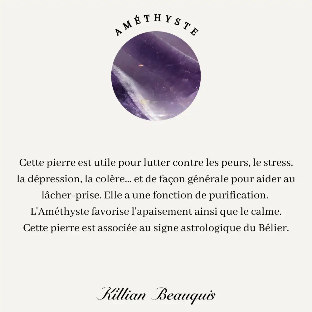 Collier Astrologie Plaqué Or / Belier - Améthyste