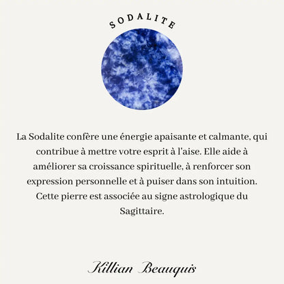 Collier Astrologie Plaqué Or / Sagittaire - Sodalite