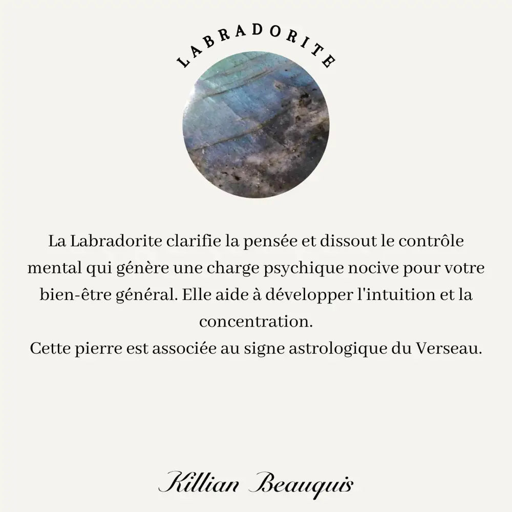 Collier Astrologie Plaqué Or / Verseau - Labradorite