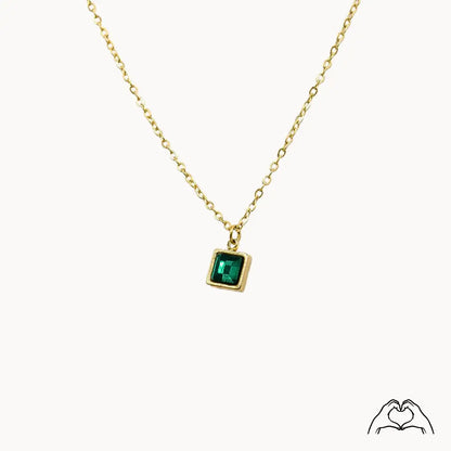 Collier Robin Acier Inoxydable Or / Vert